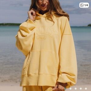 Daily Drills Oversized Stitched Sunny Yellow Hoodie